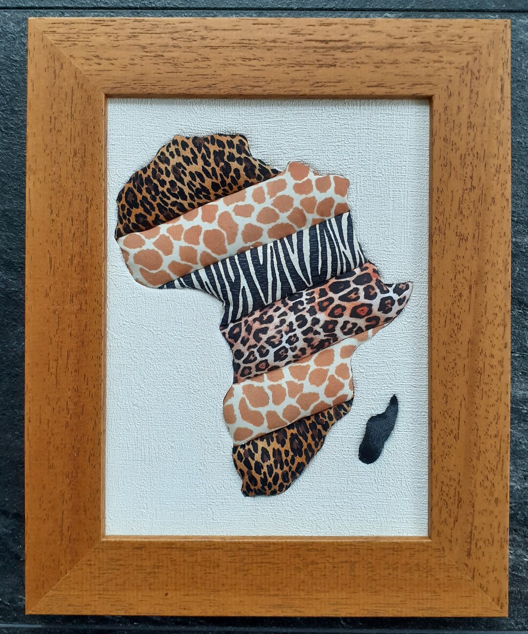 africa-map-african-art-african-fabric-art-textile-art-framed-fabric-art