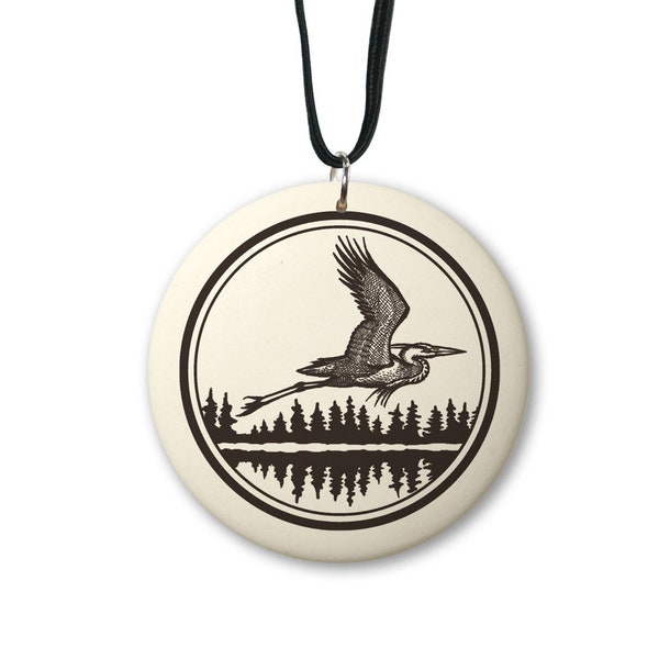 Great Blue Heron Necklace • American Handmade Jewelry • Handmade Gift • Representing self-reliance, endurance, discernment and balance