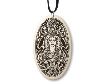 Brigantia oval porcelain pendant