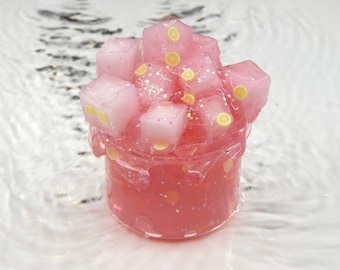 Slime "Pink Lemonade Cubes" / gift, birthday present, children's birthday, anti-stress toy, skill, fidget toy