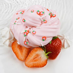 Slime “Strawberry Mousse” / gift, Christmas gift, children's gift