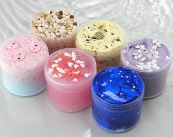 Conjunto de teste (6 slimes de 75 ml) / Presente, presente de aniversário, aniversário infantil, brinquedo antiestresse, habilidade, brinquedo inquieto