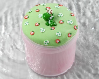 DIY Clay Slime "Strawberry Yotcha" / Geschenk, Geburtstagsgeschenk, Kindergeburtstag, Anti Stress Spielzeug, Skill, fidget toy