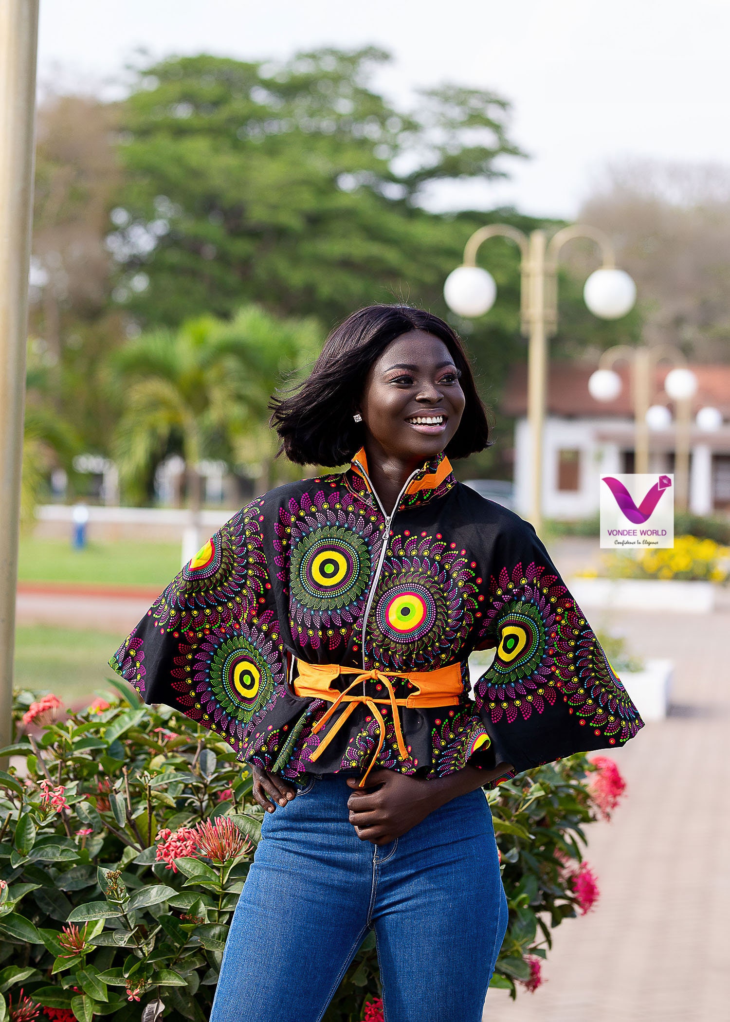 Reversible African Print Cape Blouse | Ankara Wax Cotton Top - Etsy