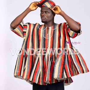 Timtonni- African Smock Fugu | African Men’s Fugu Batakari Jacket,Smock Kente for Men, Ghana Smock, Ghana Batakari, Ghana Fugu smock