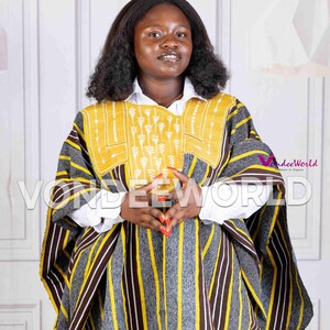 Wunko Elegant Agbada Smock | North Ghana Fugu Smock Dress | North Ghana Kente Smock Dress| African Batakari Smock Dress, Ghana Fugu