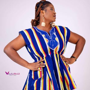 Naani Smock Blouse | Sleeveless Smock Top| African smock Fugu | Women Batakari | African Smock Dress | Ghana Smock Dress | | African tunic