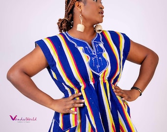 Naani Smock Blouse | Sleeveless Smock Top| African smock Fugu | Women Batakari | African Smock Dress | Ghana Smock Dress | | African tunic