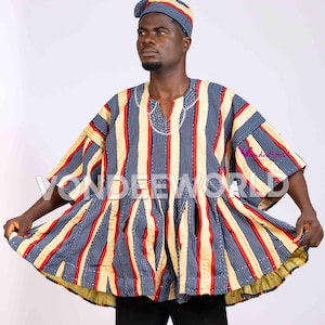 Laabi- Northern Ghana Smock Fugu | African Men’s Fugu Batakari Jacket,Smock Kente for Men, Ghana Smock, Ghana Batakari, Ghana Fugu smock