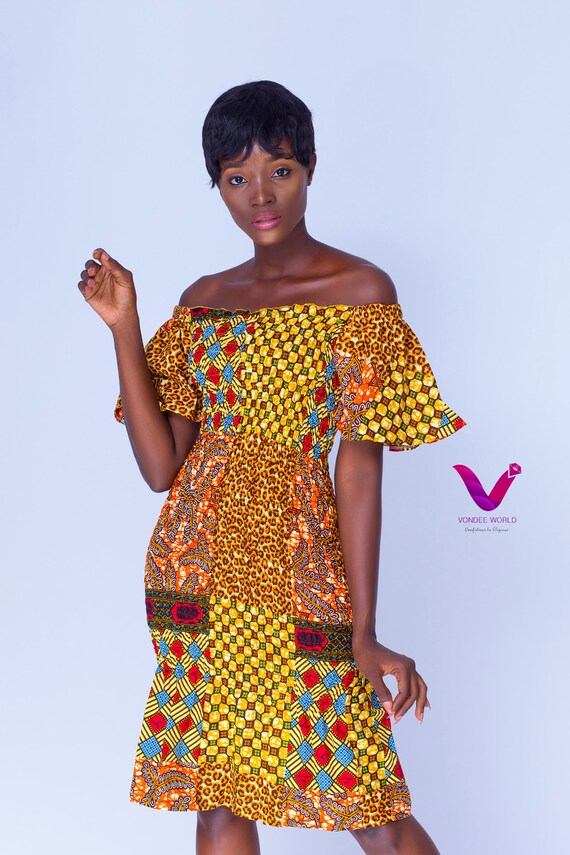 elastic ankara dress