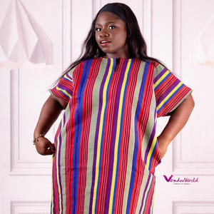 Yasmin Smock Dress| Falred Fugu Dress|African Smock Dress| Ghana Smock Dress | Ghana fugu Dress | Northern Ghana Smock Dress| African fabric