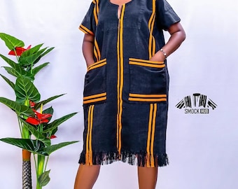 Smock Loose Dress| Fugu Lose Dress| African Fabric Loose Dress