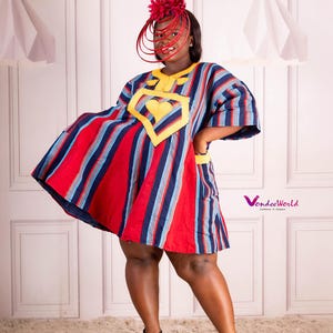Xalbaldora Smock Dress| Sleeve Fugu Dress| Sleeve Dress Smock| Sleeve dress Fugu| Ghana Fugu Smock | Ghana Kente Fabric | Women Smock Dress