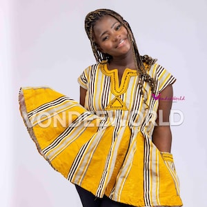 Saha Smock Blouse | Sleeveless Smock Top| African smock Fugu | Women Batakari | African Smock Dress | Ghana Smock Dress | | African tunic