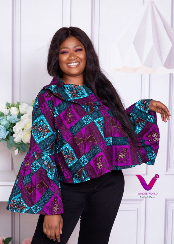 Anasah Kitenge Blouse African Fabric Blouse Ankara Long Sleeves Top for Women Ankara Blouse Ankara Clothing for Women Afro Print Etsy New Zealand
