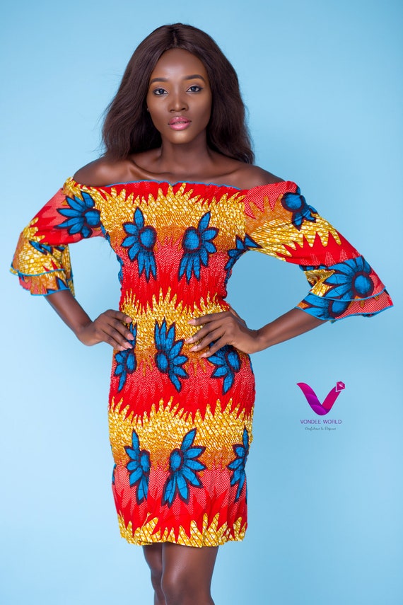 elastic ankara dress