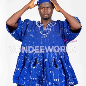 Imoro- Northern Ghana Smock Fugu | African Men’s Fugu Batakari Jacket,Smock Kente for Men, Ghana Smock, Ghana Batakari, Ghana Fugu smock