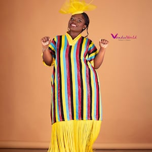 Dangana- Fugu Maxi Dress|Fugu Smock Dress| Northern Ghana Smock Fugu, Ghana Fugu Dress for women, Northern Ghana Kente designs