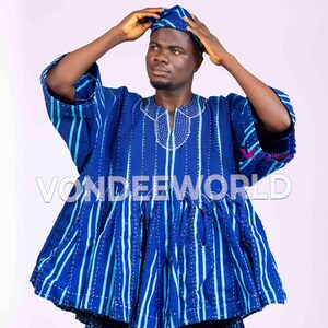 Musah- Northern Ghana Smock Fugu | African Men’s Fugu Batakari Jacket,Smock Kente for Men, Ghana Smock, Ghana Batakari, Ghana Fugu smock