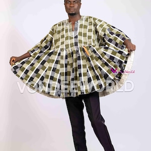 Meemunatu- Northern Ghana Smock Fugu | African Men’s Fugu Batakari Jacket,Smock Kente for Men, Ghana Smock, Ghana Batakari, Ghana Fugu smock