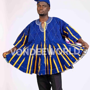 Abubakari- Northern Ghana Smock Fugu | African Men’s Fugu Batakari Jacket,Smock Kente for Men, Ghana Smock, Ghana Batakari, Ghana Fugu smock