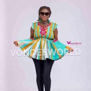 Tahama Smock Blouse | Sleeveless Smock Top| African smock Fugu | Women Batakari | African Smock Dress | Ghana Smock Dress | | African tunic