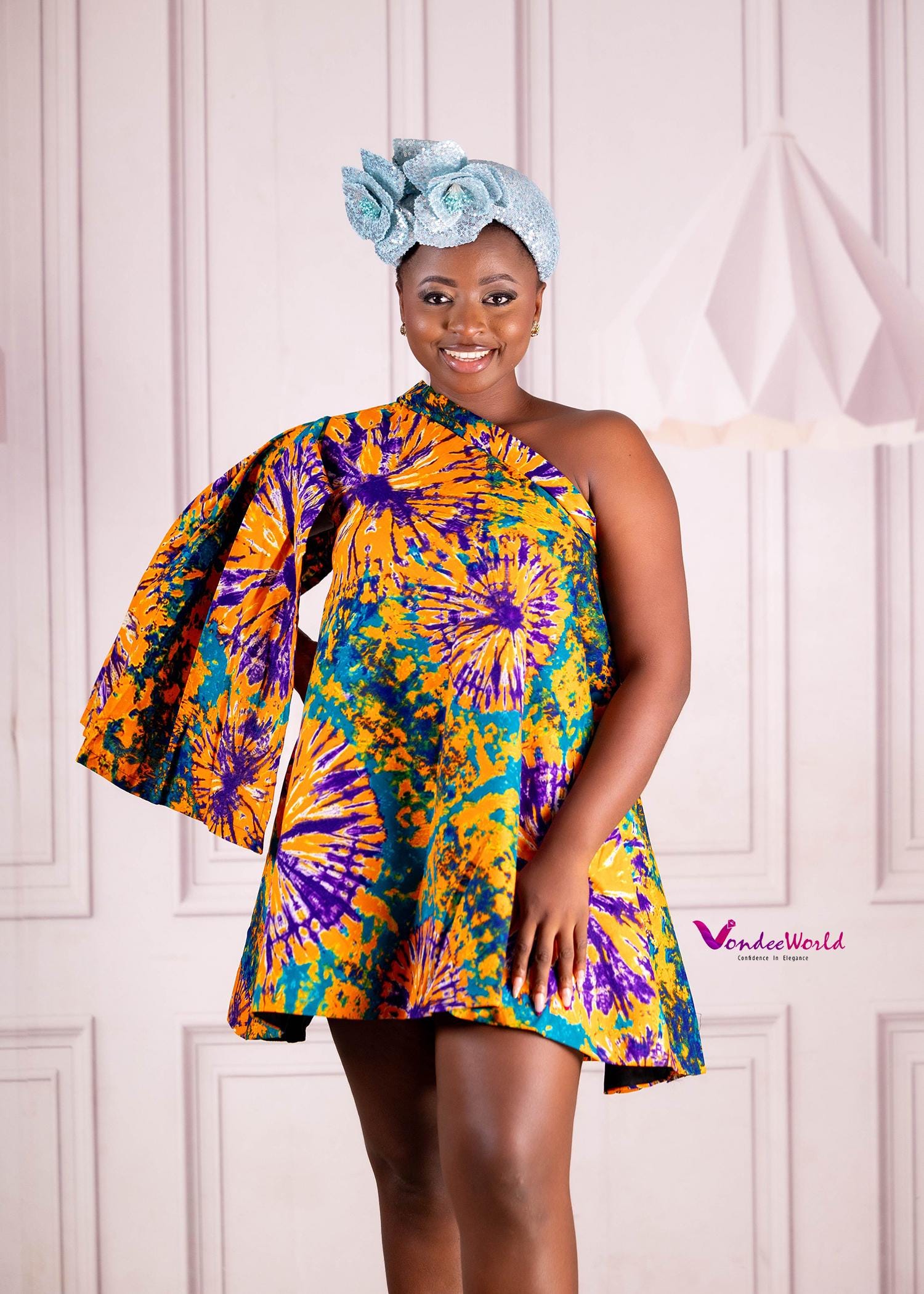 2# NANCY 1-hand Shift African Print Dress | African Print Slant