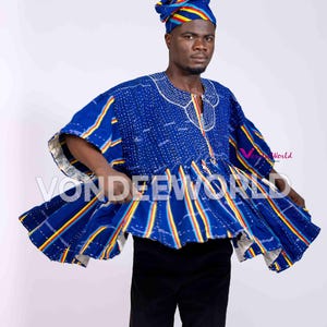 Nasara - Heritage Batakari Kente | African Men’s Fugu Batakari Jacket,Smock Kente for Men, Ghana Smock, Ghana Batakari, Ghana Fugu smock