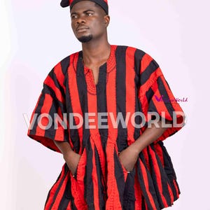 Changona- Northern Ghana Smock Fugu | African Men’s Fugu Batakari Jacket,Smock Kente for Men, Ghana Smock, Ghana Batakari, Ghana Fugu smock