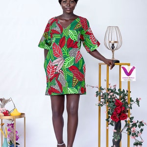 Ewuraba African Print Mini Semi-Fitted Shirt| African print Shirt Dress, Ankara Shirt for women