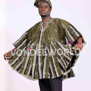 Rahama- Northern Ghana Smock Fugu | African Men’s Fugu Batakari Jacket,Smock Kente for Men, Ghana Smock, Ghana Batakari, Ghana Fugu smock