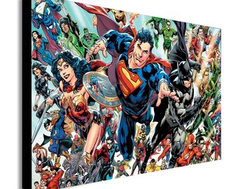 Dc Comics Canvas Art Etsy