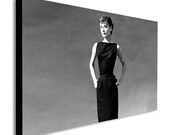 Audrey Hepburn - Black Dress - Canvas Wall Art Print - Various Sizes