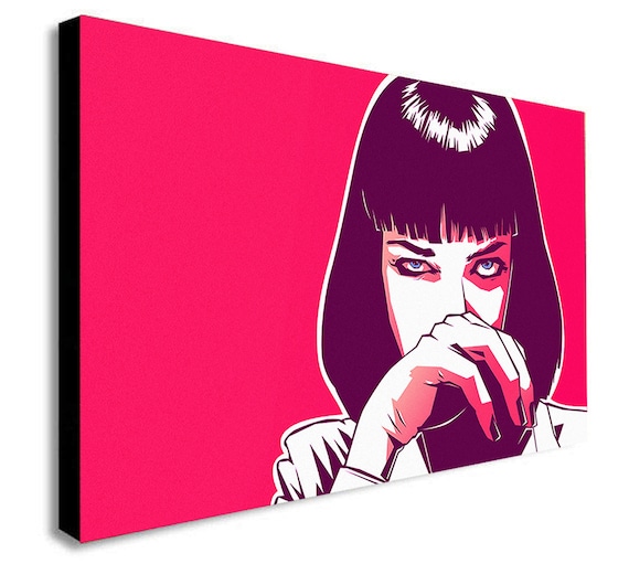 PULP FICTION Canvas Wall Art Framed Print Mia Wallace Various Sizes