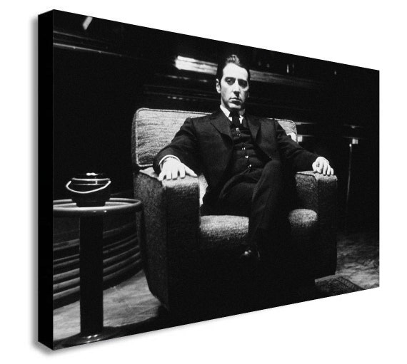 The Godfather Al Pacino Canvas Wall Art Framed Print Etsy