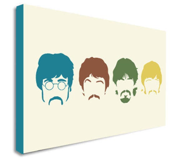 The Beatles Pop Art Canvas Wall Art Framed Print Various Etsy