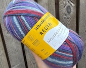 Regia Mountains & Fjords Design Line 4-ply Sock Yarn 100g Colour 07029 purple, red, blue , stripes self patterning