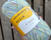 Regia 4-ply Sock Yarn 100g Colour 09388 self patterning pastel blue yellow pink
