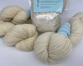 Pre-Mordanted Yarn / Aran, DK and 4ply Undyed British Wool for Natural Dyeing / Locally Sourced White Wool / BFL / Kent Romney Knitting Yarn