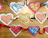 Hand Folded Origami Heart Bunting / Party Decor / Valentine Gift / Hand Made Home / Made to Order Love Heart Bunting
