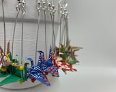 Hand Folded Tiny Origami Paper Crane Earrings / Mini Origami / Hand Made Jewellery / Mothers Day Gift / Bird Earrings / Paper Craft