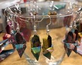 Tiny origami shoe earrings