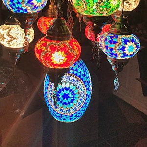 11 ball Mosaic Lamps, Moroccan Lantern, Chandelier,Turkish Light, Hanging Lamp, Mosaic lighting,mosaic lamp, moroccan lighting,turkey lamp