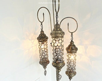 Items Similar To 3 Glass Standing Lamp Morocco Lantern