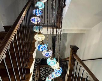 18 ball Mosaic Lamps, Morocco Lantern, Chandelier,Turkish Light, Hanging Lamp, Mosaic lighting, mosaic lamp, mosaic glass, morocco lighting