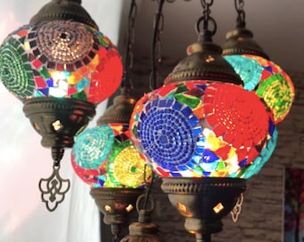 5 ball Mosaic Lamps, Morocco Lantern, , Mosaic lighting,mosaic lamp,mosaic, glass, Morocco lighting, foyer lighting, colourful lamp