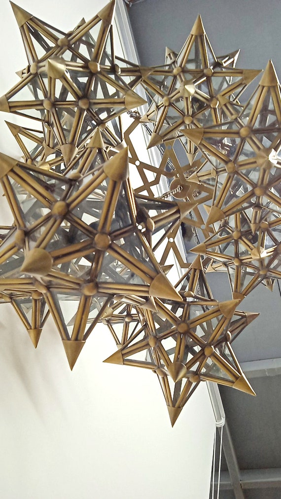 Moravian Star Pierced Metal Tin Pendant Light Lamp Hanging Bethlehem Handmade 