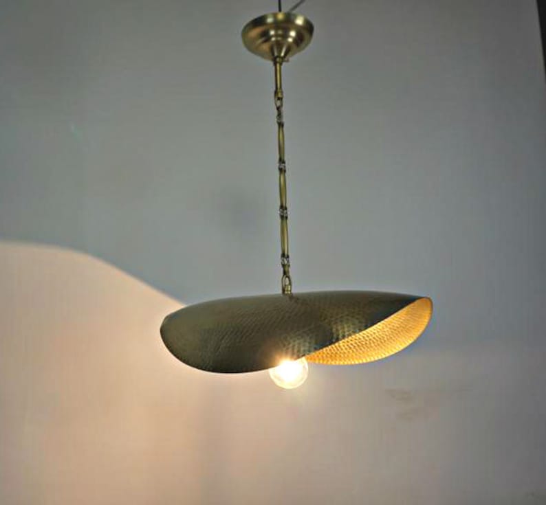 Hammered Brass Pendant Light image 0