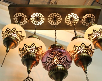 5 Glass Chandelier lamp,Chandelier light,Morocco light,morocco lighting,Turkish Light,morocco lamp,morocco lantern,turkey lamp,turkey light