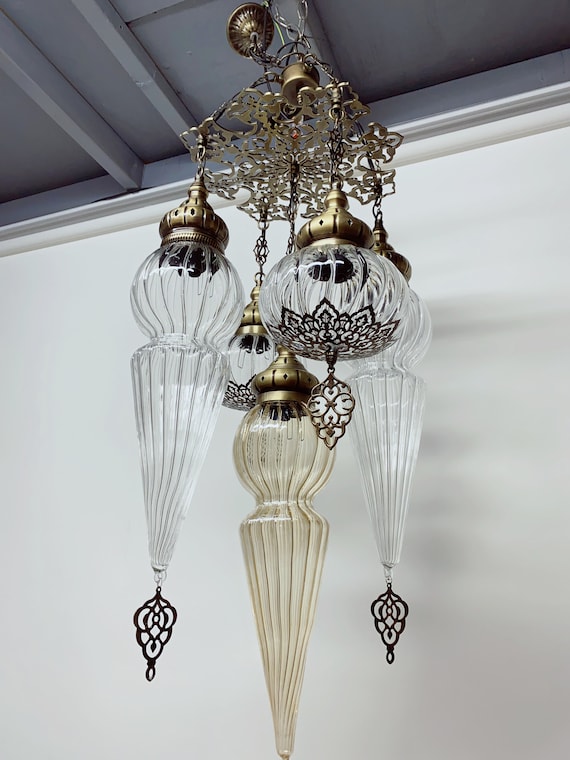 5 Glass Chandelier Lamp,chandelier Light,morocco Light